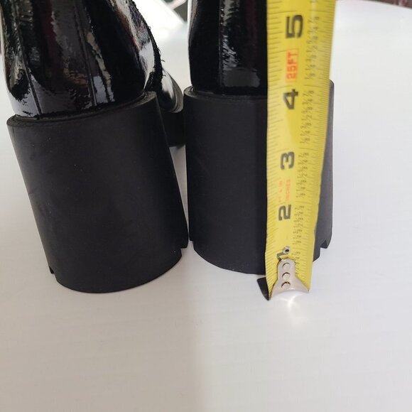 ZARA HIGH-HEEL FAUX PATENT ANKLE BOOTS WITH TRACK SOLE BLACK SIZE 10 | 3118/010 - Picture 7 of 11